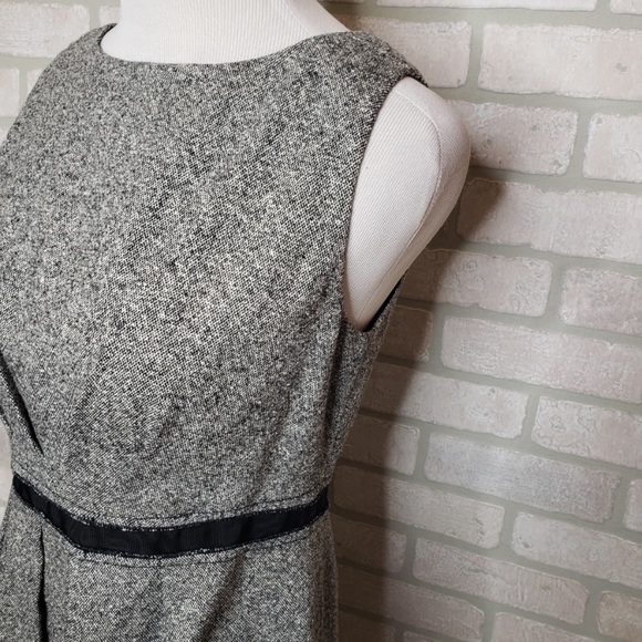 Loft Gray & Black Wool Silk Blend Career dRESS - Picture 3 of 6